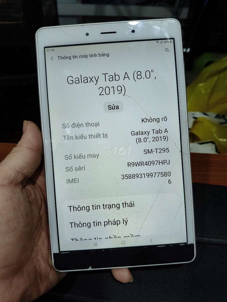 Samsung Galaxy Tab A 8.0 2019. Mua bán Máy tính bảng tại Thành phố Thủ Đức Tp Hồ Chí Minh được đăng bởi nguyễn công thuận hình 1