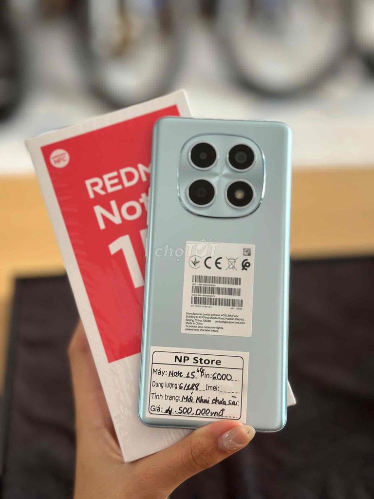 Xiaomi Note 15 4G 6/128GB Xanh Fullbox chưa dùng. Mua bán Điện thoại tại Quận Ninh Kiều Cần Thơ được đăng bởi NP Store hình 1