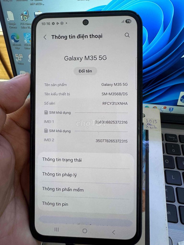 Samsung Galaxy M35 5G 256GB Xanh. Mua bán Điện thoại tại Quận 6 Tp Hồ Chí Minh được đăng bởi QUỐC THIÊN BÁN GÓP 0 ĐỒNG  hình 1