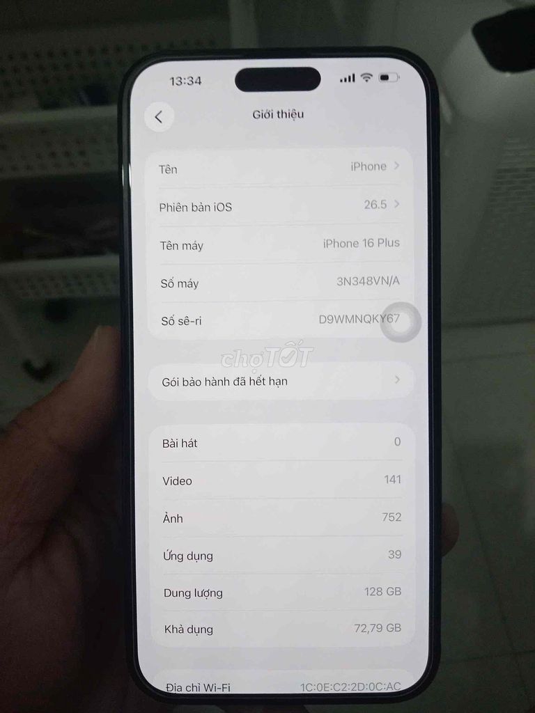 Apple iPhone 16 Plus 128GB Đen VN/A. Mua bán Điện thoại tại Huyện Châu Thành Long An được đăng bởi Lê Đức Trung hình 1