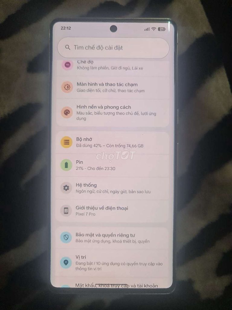 Google Pixel 7 Pro 128GB Xám. Mua bán Điện thoại tại Huyện Đức Trọng Lâm Đồng được đăng bởi Khánh hình 1