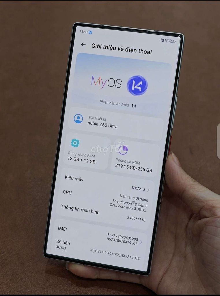 Nubia Z60 Ultra 256GB Xám. Mua bán Điện thoại tại Quận Hà Đông Hà Nội được đăng bởi Long voi hình 1