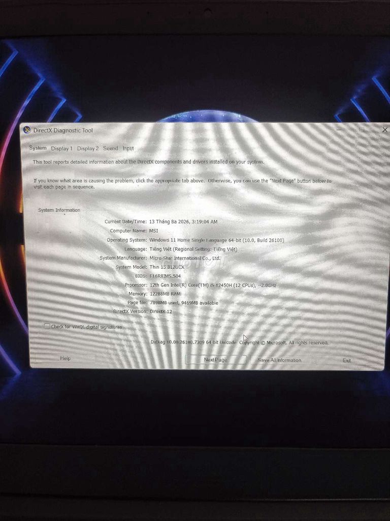 MSI Thin 15 B12UCX i5-12450H 16GB/512GB. Mua bán Laptop tại Quận Hà Đông Hà Nội được đăng bởi Adam hình 1