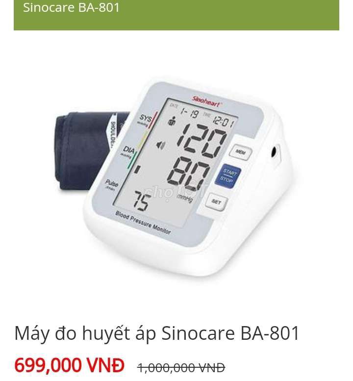 Máy đo huyết áp bắp tay sinocare có giọng nói