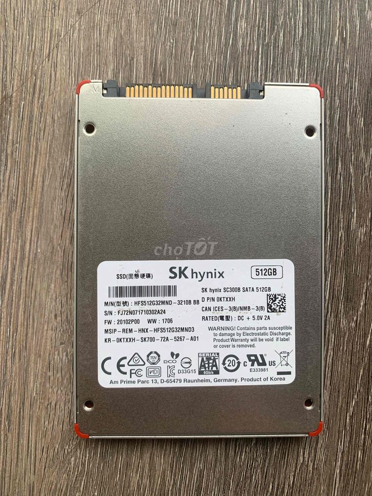 Ổ cứng SSD SK hynix SC300B 512GB SATA Hàn Quốc 99%. Mua bán Linh kiện (RAM, Card...) tại Quận Hà Đông Hà Nội được đăng bởi Nguyễn Tín hình 1