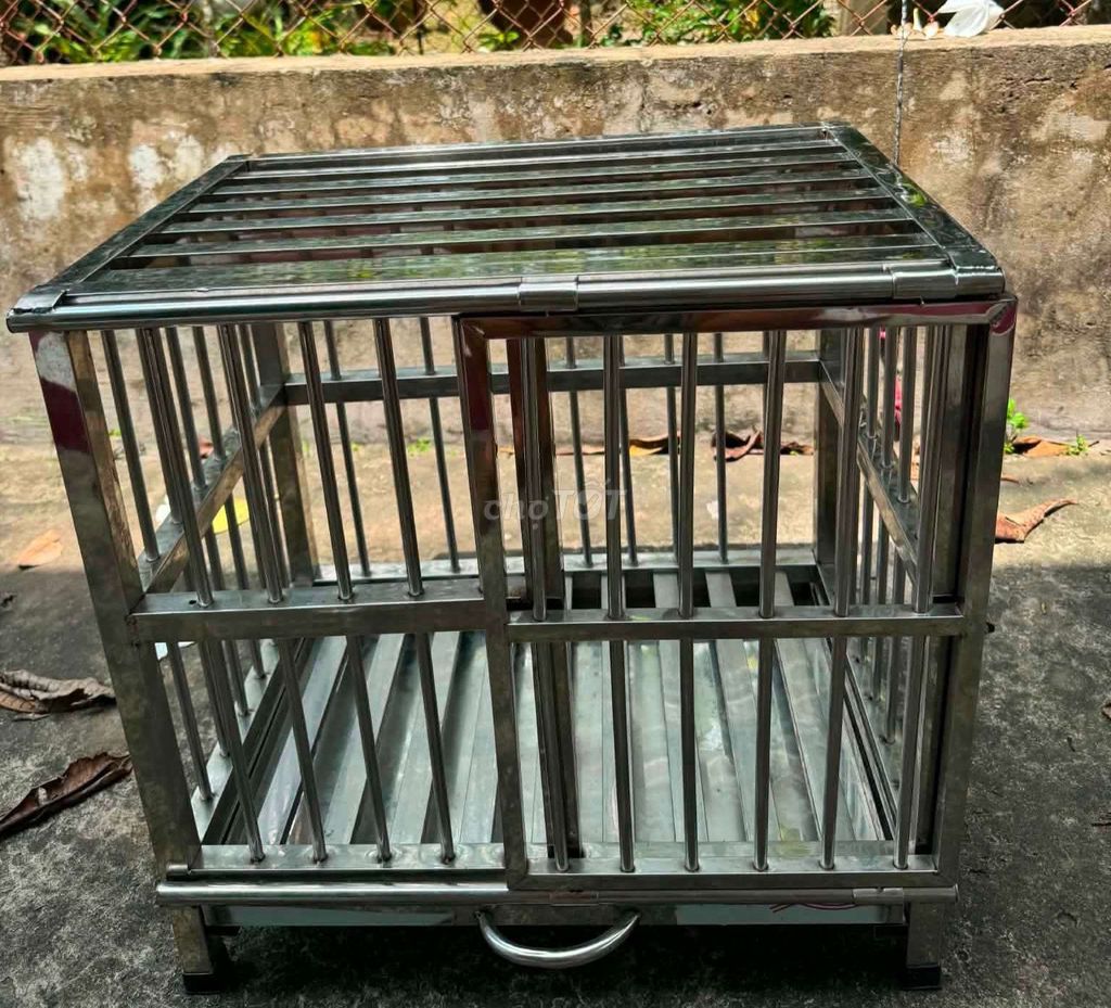 Chuồng chó Inox có mâm vệ sinh . Mua bán Phụ kiện, Thức ăn, Dịch vụ tại Huyện Cần Giuộc Long An được đăng bởi Chi Chi hình 1