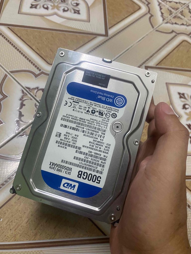 Ổ cứng HDD WD Blue 500GB SATA zin all Pc Camera. Mua bán Linh kiện (RAM, Card...) tại Quận 4 Tp Hồ Chí Minh được đăng bởi Trần Phú hình 1