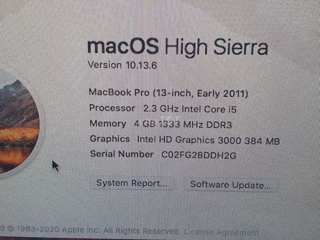 Macbook pro 2011 13in MC750 i5 2.3g 4g 500g pin 3h