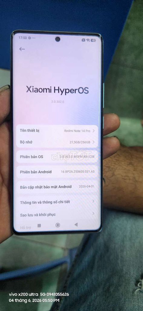 Xiaomi Redmi Note 14 Pro 256GB Xanh. Mua bán Điện thoại tại Quận 12 Tp Hồ Chí Minh được đăng bởi Lý Thanh hieu hình 1