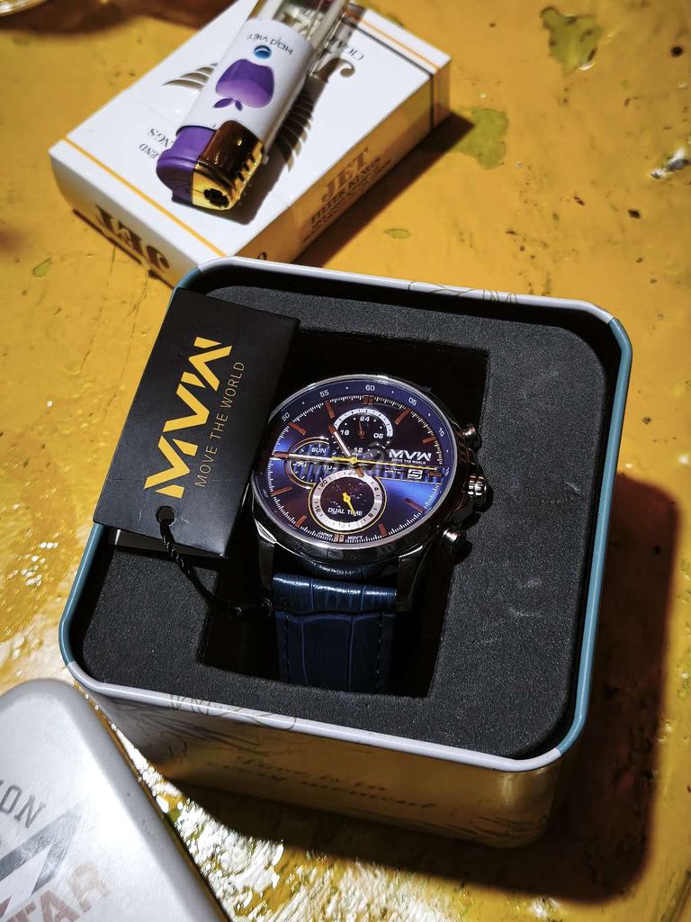Đồng hồ MVW Nam Dây da Xanh dương. Mua bán Đồng hồ tại Huyện Tân Châu Tây Ninh được đăng bởi Phát hình 1