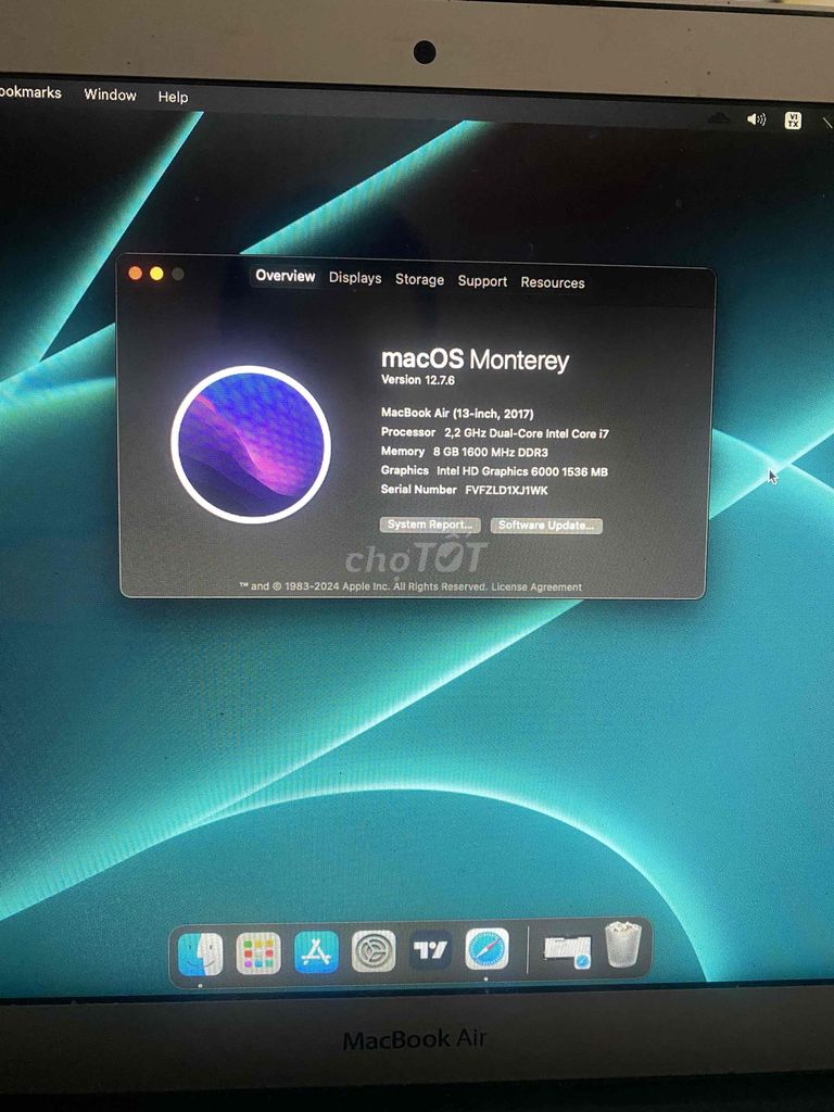 Apple MacBook Air 2017 i7 13 inch 8GB/SSD. Mua bán Laptop tại Quận Tân Phú Tp Hồ Chí Minh được đăng bởi Nguyễn An hình 1