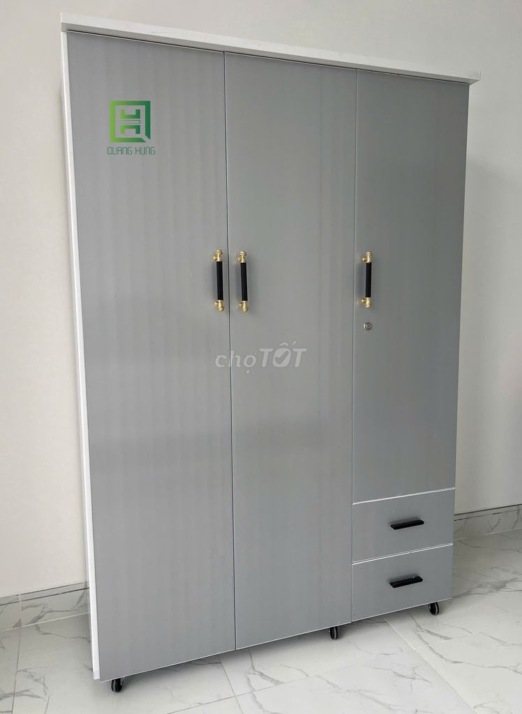 Tủ quần áo Quang Hùng Xám 1m2 x 2m. Mua bán Tủ, kệ gia đình tại Quận Bình Tân Tp Hồ Chí Minh được đăng bởi Nội Thất Quang Hùng TD hình 1