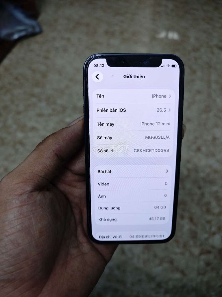 Apple iPhone 12 mini 64GB Xanh 80% pin. Mua bán Điện thoại tại Huyện Gia Lâm Hà Nội được đăng bởi  Nguyễn  hình 1