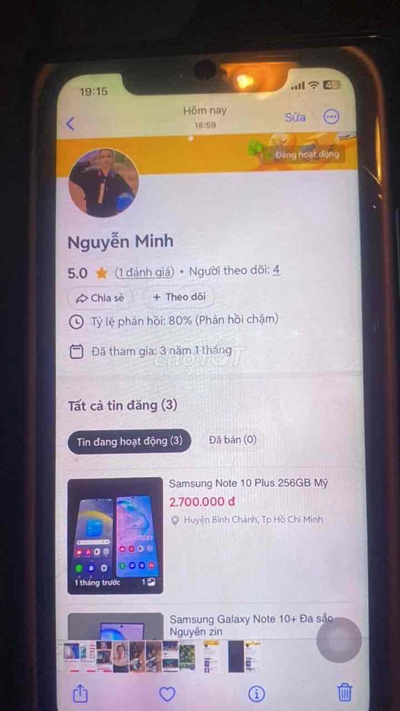 Samsung Note 10 Plus 256GB. Mua bán Điện thoại tại Quận Bình Thuỷ Cần Thơ được đăng bởi Vu phong hình 1