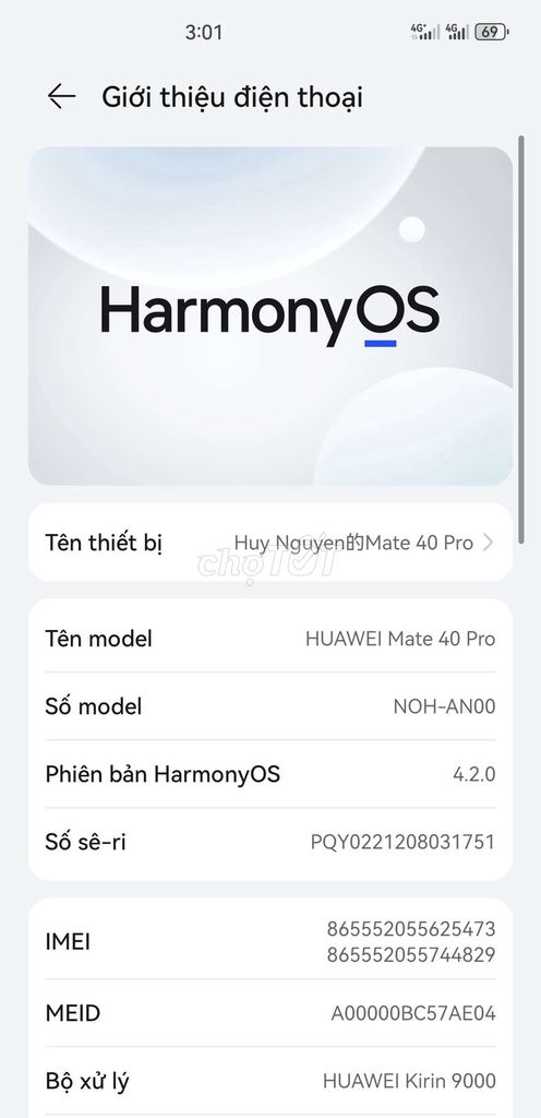 Huawei Mate 40 Pro 256GB Đã dùng. Mua bán Điện thoại tại Huyện Đắk Mil Đắk Nông được đăng bởi Anh huy Ng tr hình 1