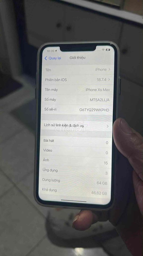 iPhone Xs Max 64GB Trắng. Mua bán Điện thoại tại Thành phố Đồng Xoài Bình Phước được đăng bởi cuongle store hình 1