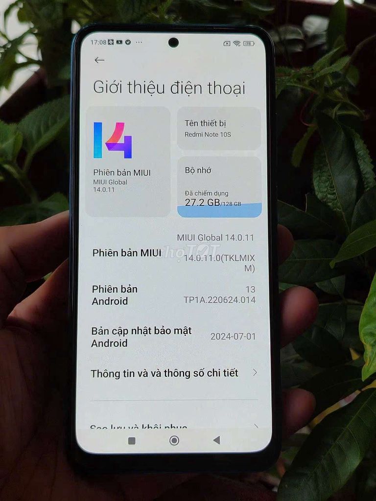 Redmi note 10S Ram 8/128 màn zin máy keng có gl