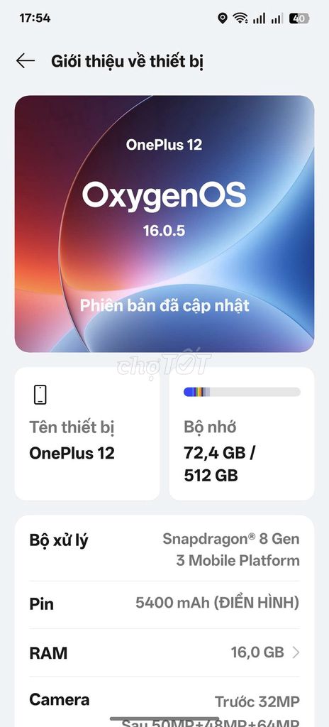 OnePlus 12 512GB Xanh cần bán hoặc gl. Mua bán Điện thoại tại Thành phố Thủ Đức Tp Hồ Chí Minh được đăng bởi Huynh Ngo Công Quân hình 1