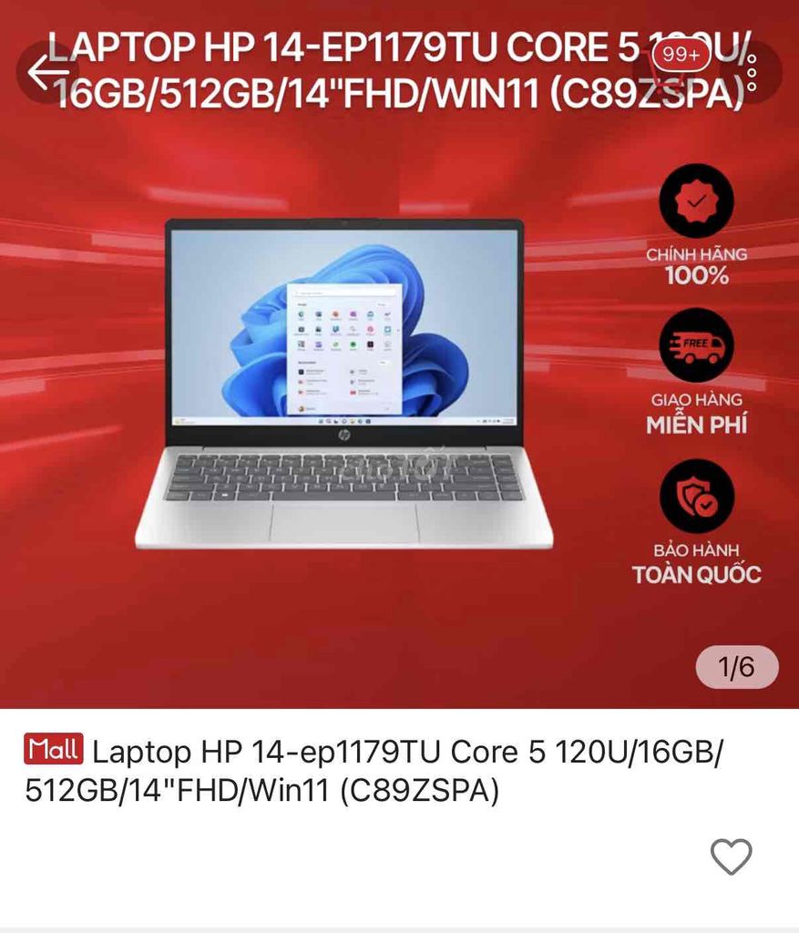 HP 14-ep1179TU Core i5 14 inch 16GB/512GB. Mua bán Laptop tại Huyện An Phú An Giang được đăng bởi Ngọc Thương hình 1