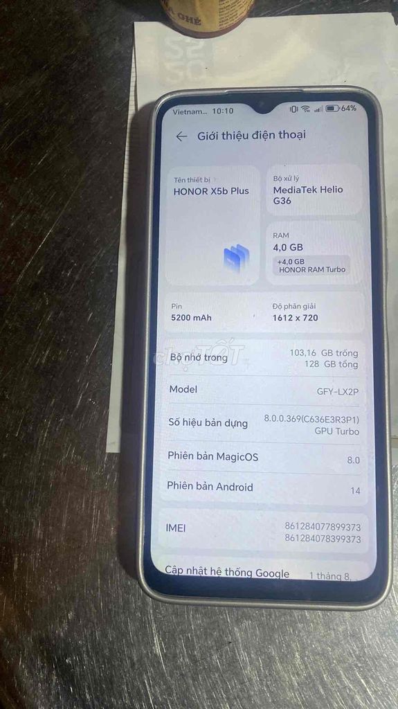 Honor X5B Plus 128GB Xanh Like New. Mua bán Điện thoại tại Quận Phú Nhuận Tp Hồ Chí Minh được đăng bởi nguyễn an hình 1