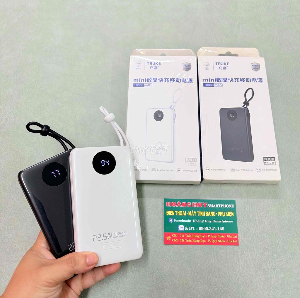 Sạc dự phòng TRUKE 10.000 mAh - KÈM CÁP SẠC NHANH. Mua bán Phụ kiện (Màn hình, Chuột...) tại Thành phố Qui Nhơn Bình Định được đăng bởi Hoàng Trinh hình 1