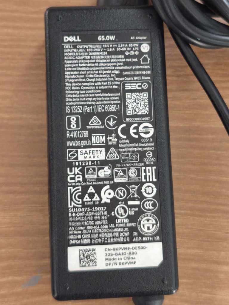 Sạc laptop Dell 65W chân kim. Mua bán Phụ kiện (Màn hình, Chuột...) tại Quận Liên Chiểu Đà Nẵng được đăng bởi Hoàng Hiếu hình 1