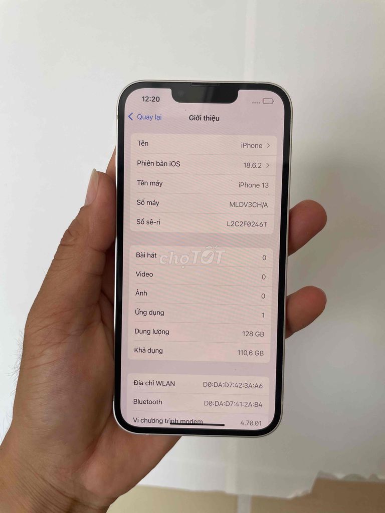 Apple iPhone 13 128GB Trắng bản 2 ssim. Mua bán Điện thoại tại Quận Ô Môn Cần Thơ được đăng bởi nguyễn hình 1