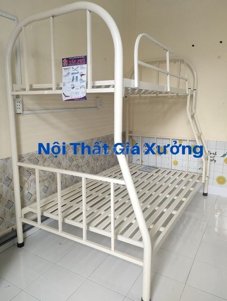 Giường ngủ có 2 tầng - sắt sơn tĩnh điện - -. Mua bán Giường, chăn ga gối nệm tại Huyện Bến Lức Long An được đăng bởi Nội Thất Giá Xưởng  hình 1