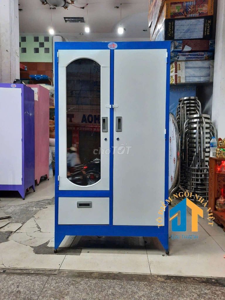 Tủsắt quầnáo 1m6x90cm sơntĩnh điện giárẻ shipnhanh. Mua bán Tủ, kệ gia đình tại Quận Tân Phú Tp Hồ Chí Minh được đăng bởi NỘI THẤT ĐẠI THÀNH hình 1