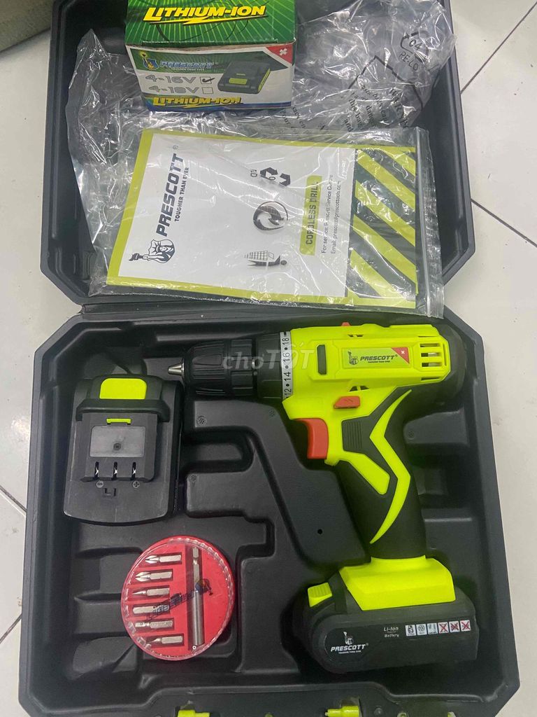 Máy khoan pin Prescott PT2001604+ 16V. Mua bán Nội thất, đồ gia dụng khác tại Quận 7 Tp Hồ Chí Minh được đăng bởi Tuệ Nhi Organic hình 1