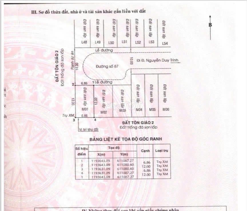 BDS HVL BÁN LÔ 6.9x12M  Nam Rạch Chiếc P. An Phú, Quận 2. GIÁ 9.98 TỶ