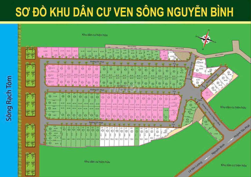 ĐẤT KHU VEN SÔNG NGUYỄN BÌNH .GIÁ 3.6 TỶ.NHƠN ĐỨC.NHÀ BÈ