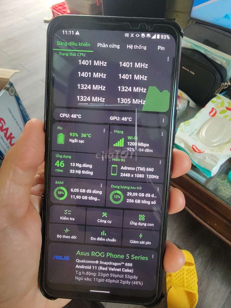 ROG Phone 5 12/256 lưng nứt kính. Mua bán Điện thoại tại Quận 5 Tp Hồ Chí Minh được đăng bởi Nguyễn Sĩ Hoàng hình 1