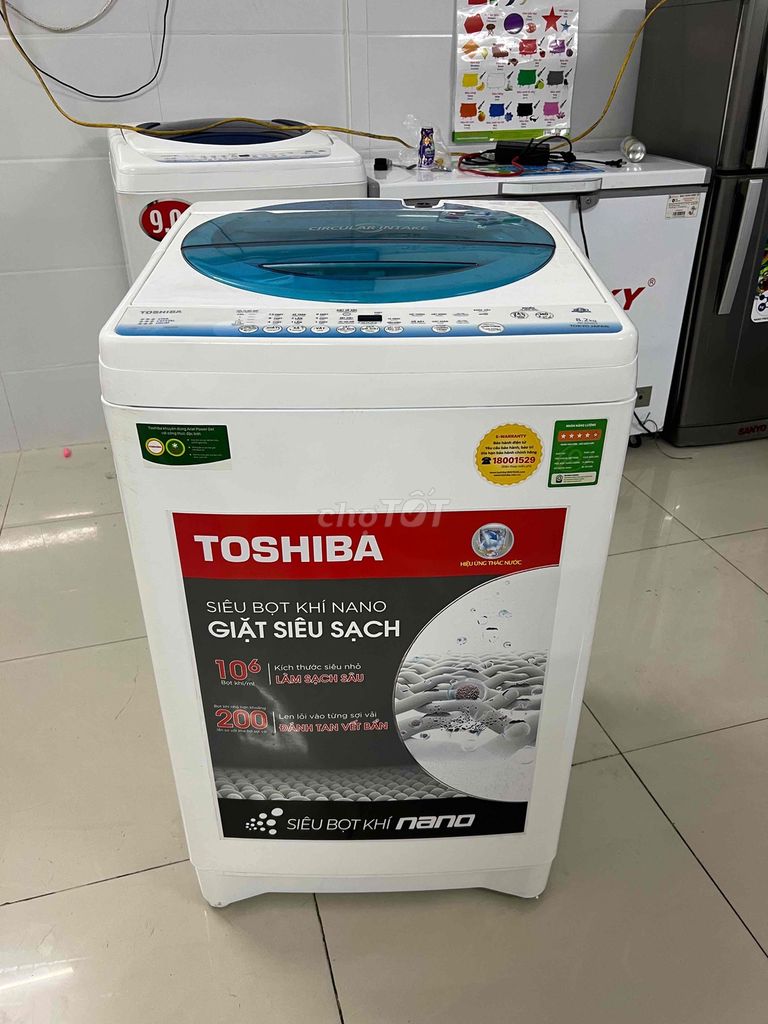Máy giặt Toshiba 8.2kg cửa trên Trắng, Xanh. Mua bán Máy giặt tại Thành phố Rạch Giá Kiên Giang được đăng bởi Điện Lạnh PhươngiCool hình 1