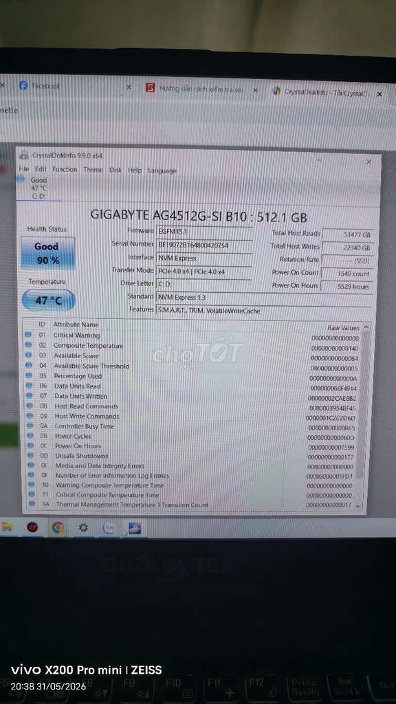 Ổ cứng SSD GIGABYTE AG4512G-SI B10 512GB. Mua bán Linh kiện (RAM, Card...) tại Thành phố Uông Bí Quảng Ninh được đăng bởi Nguyễn Vinh hình 1