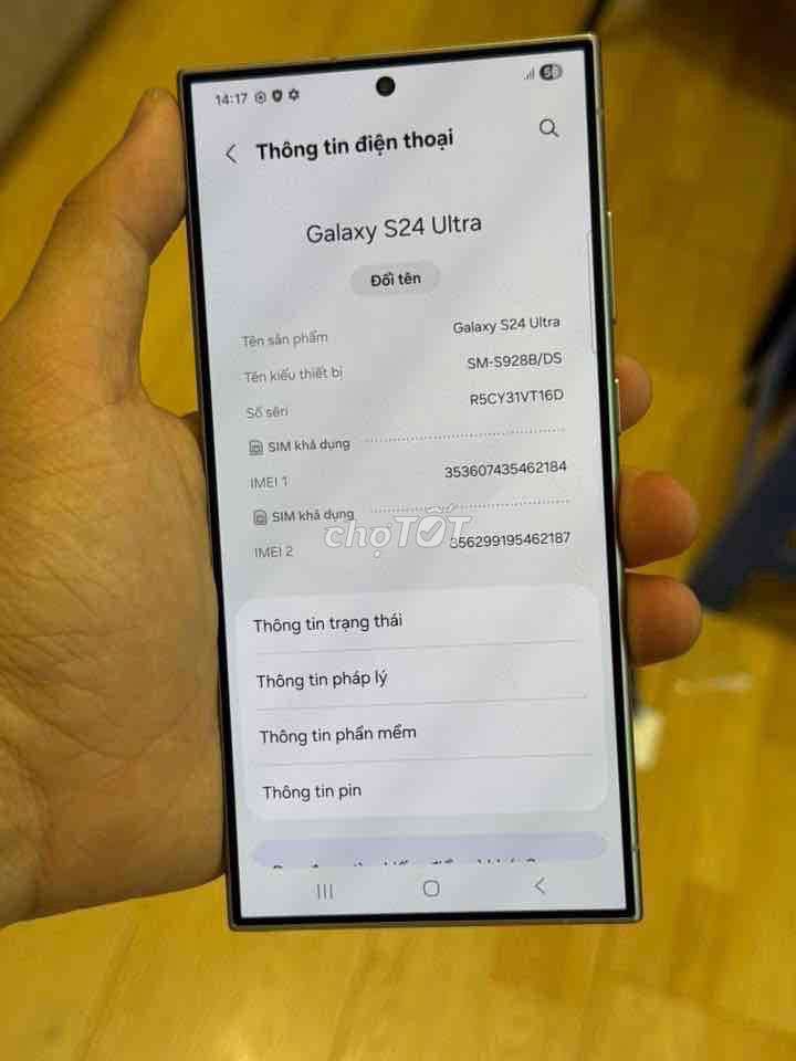 Samsung Galaxy S24 Ultra 256GB Xám 98%. Mua bán Điện thoại tại Huyện Đông Anh Hà Nội được đăng bởi việt nam hình 1