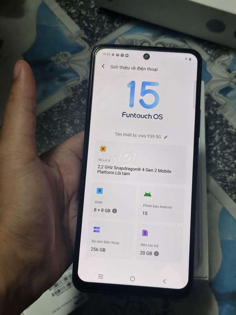 Vivo Y39 5G 256GB Xanh. Mua bán Điện thoại tại Quận Bình Thạnh Tp Hồ Chí Minh được đăng bởi Hương Quỳnh hình 1