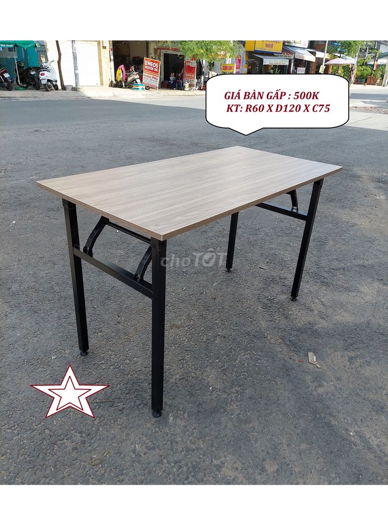 BÀN CHÂN SẮT & BÀN GẤP GỌN DÀI 1M/ 1M2