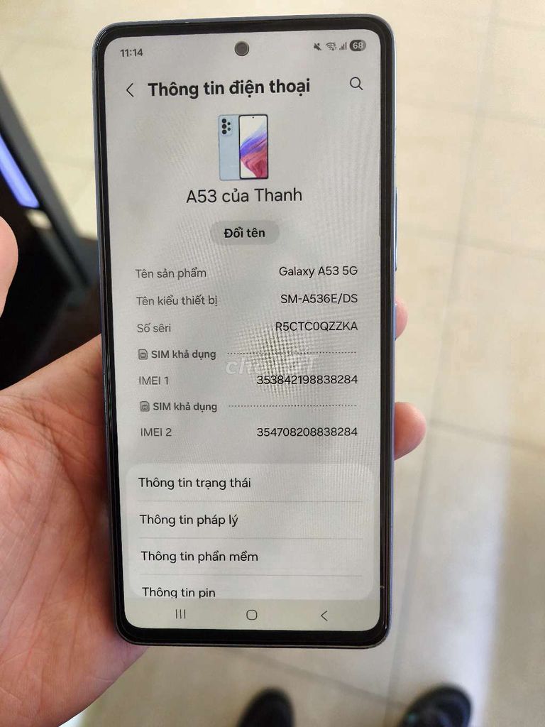 Samsung A53 5G 8GB/128GB Xanh nhạt. Mua bán Điện thoại tại Thành phố Thủ Đức Tp Hồ Chí Minh được đăng bởi Duy Thanh hình 1
