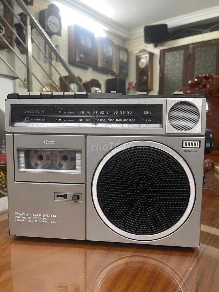 Đài cassette Sony CFM-30 Bạc Thập niên 80-90