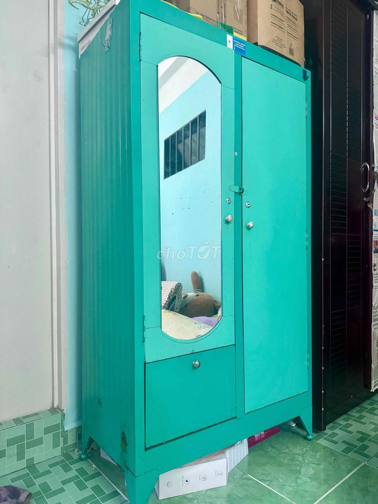 Tủ quần áo Sắt Xanh ngọc 90cm. Mua bán Tủ, kệ gia đình tại Quận 10 Tp Hồ Chí Minh được đăng bởi Thùy Lynh hình 1