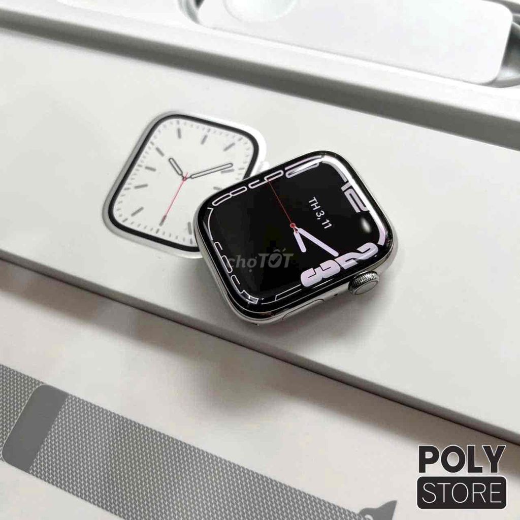 ⌚️Apple Watch Series 7 Thép 45mm ,Kính Sapphire 99%. Mua bán Thiết bị đeo thông minh tại Quận Bình Tân Tp Hồ Chí Minh được đăng bởi POLY STORE APPLE hình 1