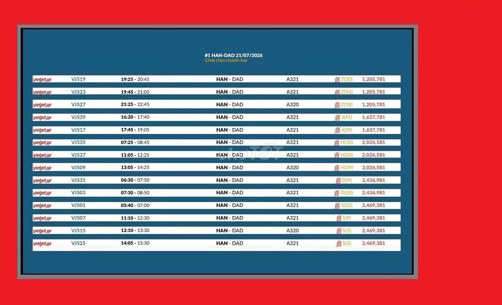 Vé máy bay Hà Nội đi Đà Nẵng Thứ ba 21/07/2026. Du lịch tại Quận 6 Tp Hồ Chí Minh được đăng bởi Nguyễn Minh Đức hình 1