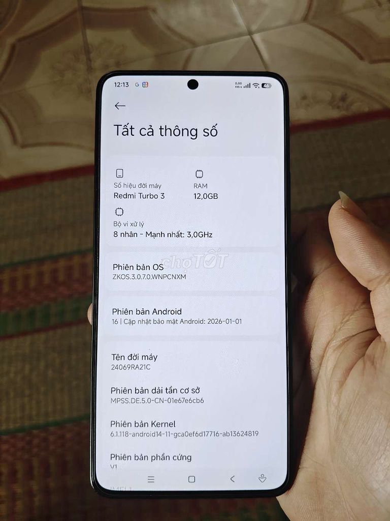 Xiaomi Redmi Turbo 3 12GB/256GB Đen. Mua bán Điện thoại tại Thị xã Điện Bàn Quảng Nam được đăng bởi đại TÍ hình 1
