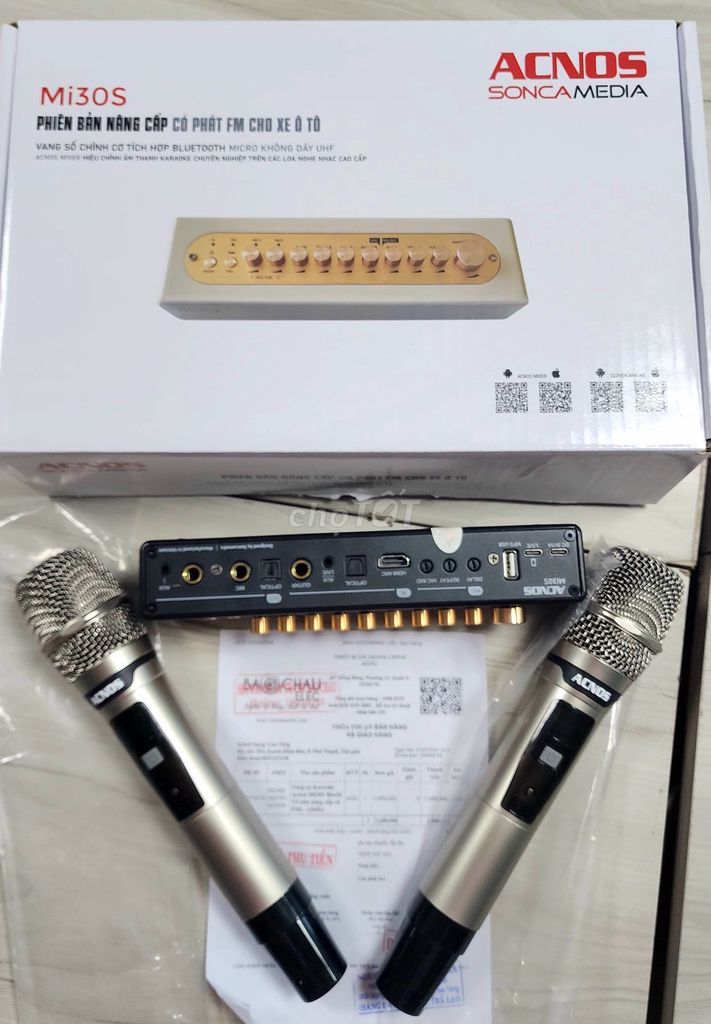Bộ micro karaoke Acnos Mi 30S Vàng, Đen. Mua bán Tivi, Âm thanh tại Quận Tân Phú Tp Hồ Chí Minh được đăng bởi Tung Cao hình 1