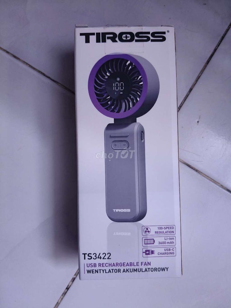 Quạt cầm tay Tiross TS3422 Tím, Xám. Mua bán Quạt tại Quận Bình Tân Tp Hồ Chí Minh được đăng bởi Minh Đăng hình 1