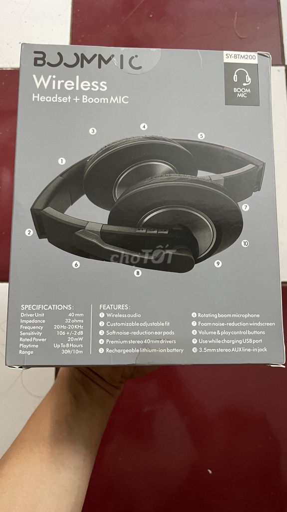 Tai nghe Bluetooth BOOMMIC SY-BTM200 Hàng Amazon