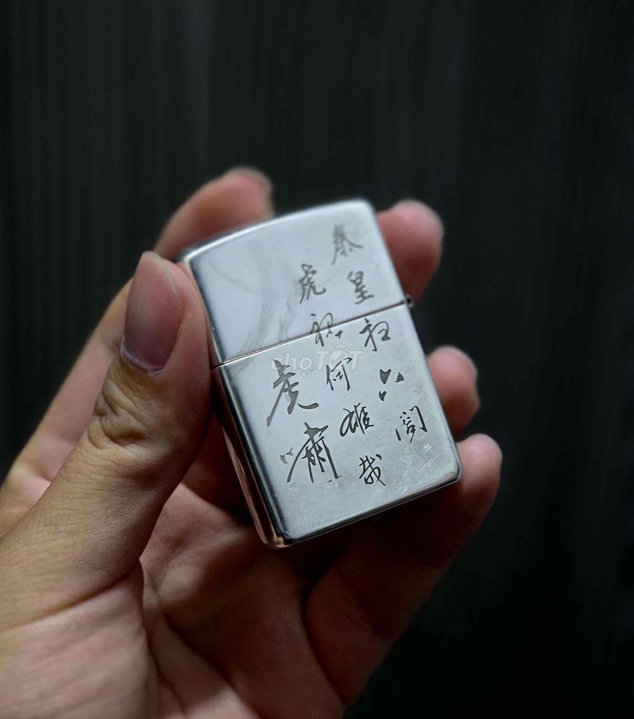 Zippo bạc nguyên khối vỏ dày Hổ limited