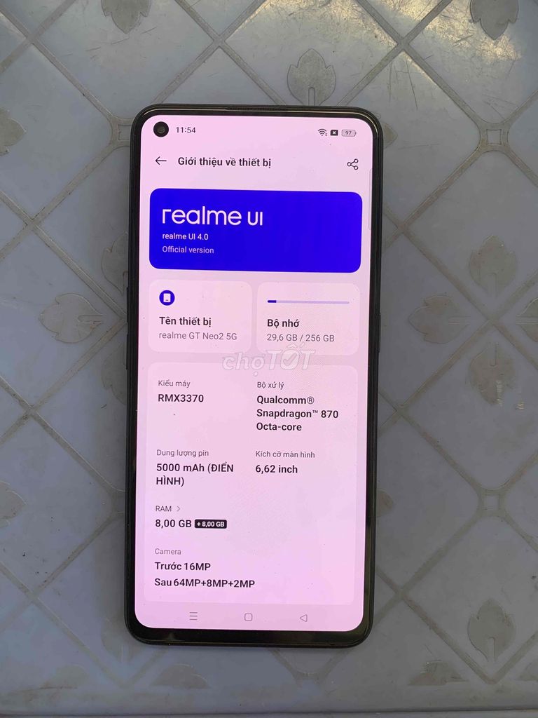 Realme GT Neo 2 5G 8/256GB màu xanh. Mua bán Điện thoại tại Quận Bình Tân Tp Hồ Chí Minh được đăng bởi lê quốc chương hình 1