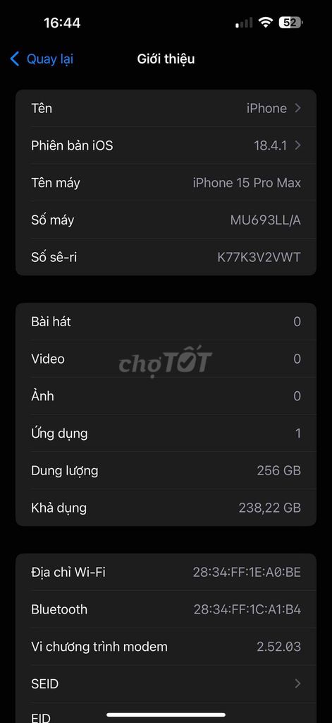Apple iPhone 15 Pro Max 256GB Titan tự nhiên. Mua bán Điện thoại tại Quận Hà Đông Hà Nội được đăng bởi Dinh Quan hình 1